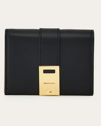 Ferragamo Donna Portafoglio compatto Hug bicolor Nero Nero