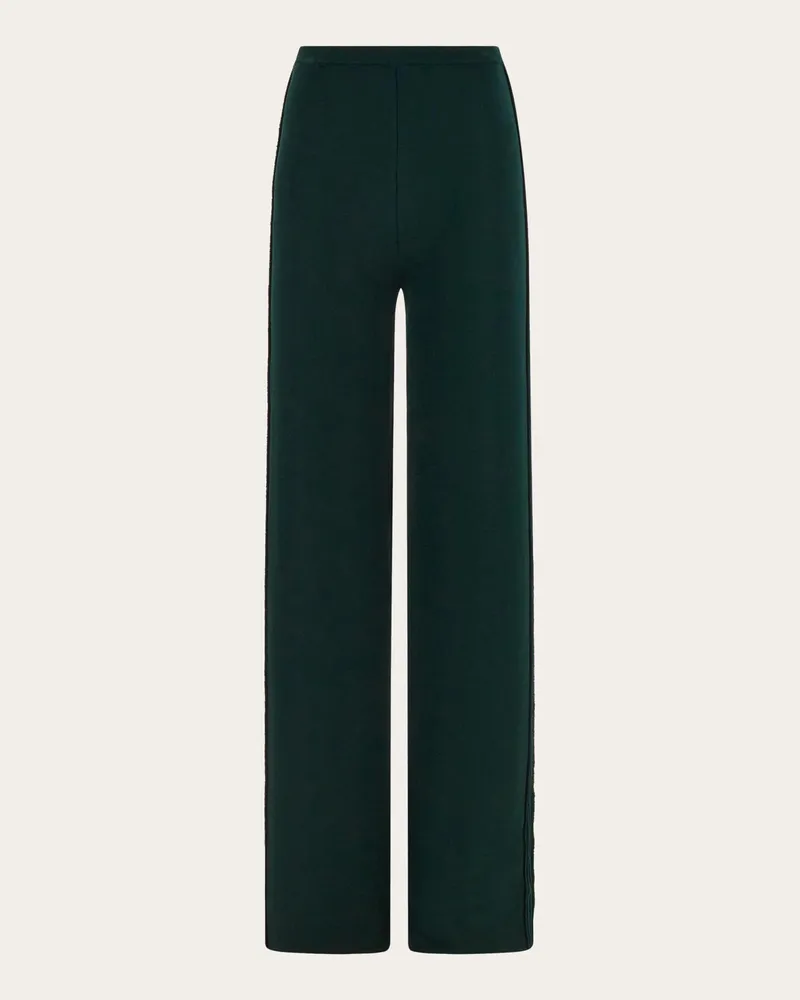 Ferragamo Donna Pantaloni palazzo in maglia Verde Verde