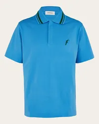 Ferragamo Uomo Polo in cotone con ricamo Blu Blu