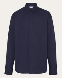 Ferragamo Uomo Camicia sportiva con tasca applicata Blu Blu