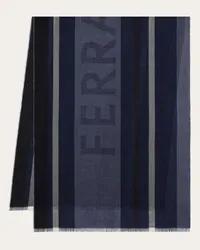 Ferragamo Uomo Stola maxi righe jacquard Blu Blu