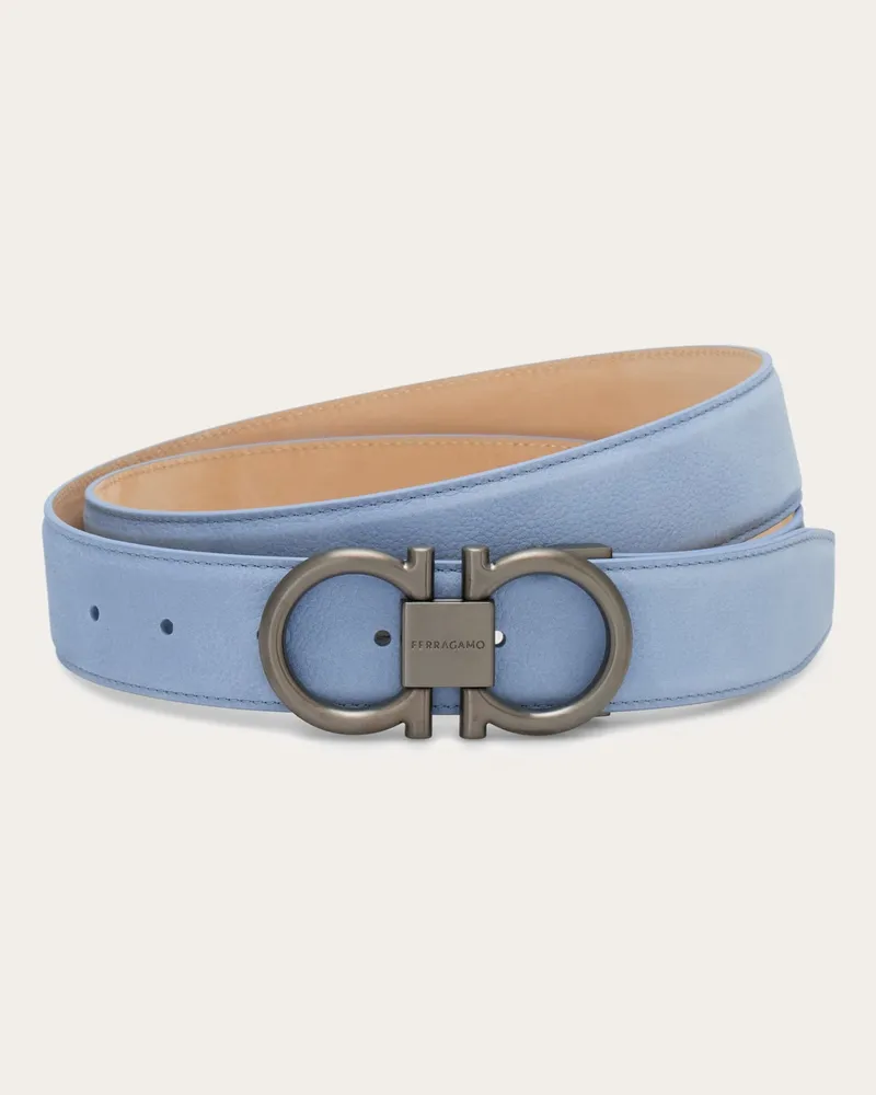 Ferragamo Uomo Cintura regolabile Gancini Blu Blu
