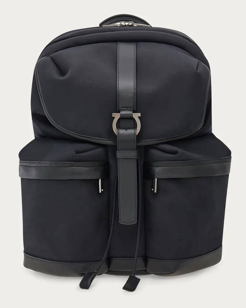 Ferragamo Uomo Zaino in canvas Nero Nero