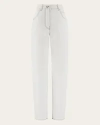 Ferragamo Donna Pantalone 5 tasche Bianco Bianco