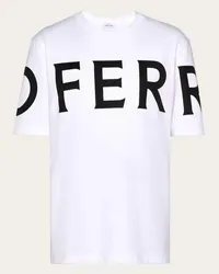 Ferragamo Uomo T-shirt manica corta con logo grafico Bianco Bianco