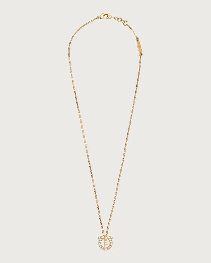 Ferragamo Donna Collana mini Gancini crystals Oro Oro