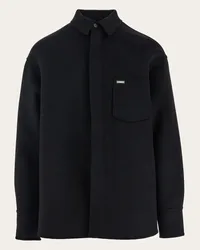 Ferragamo Uomo Over shirt in misto cashmere Nero Nero