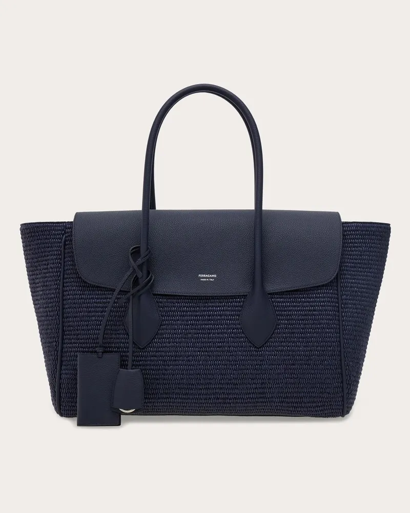 Ferragamo Uomo Tote bag East-West (XL) Blu Blu