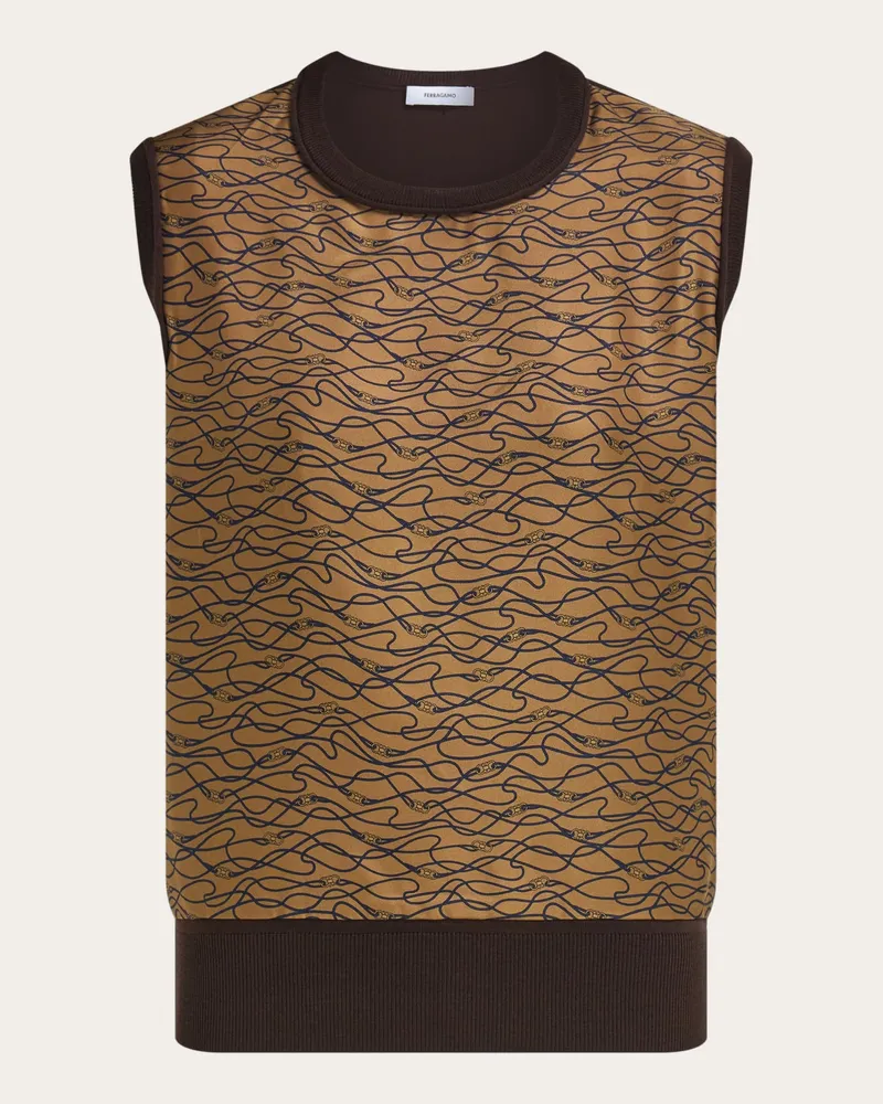 Ferragamo Donna Top retro in maglia Marrone Marrone
