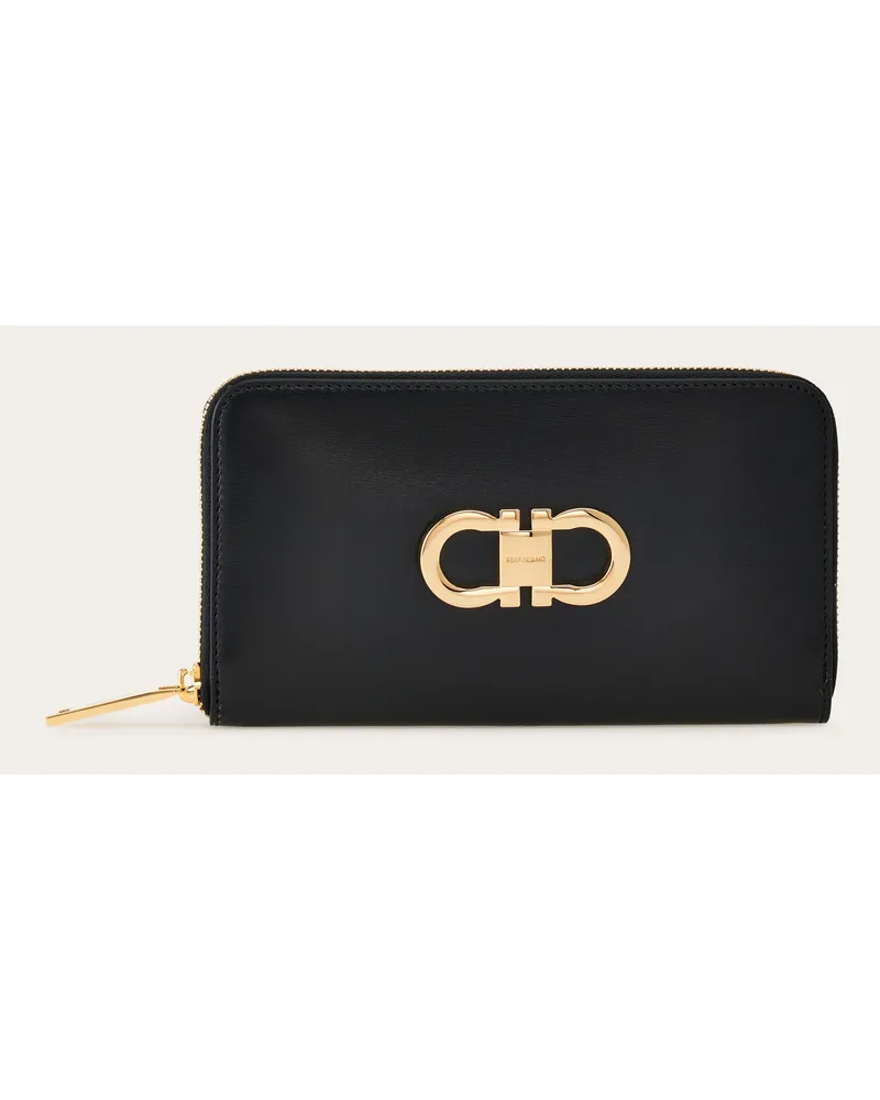 Ferragamo Donna Portafoglio continental Gancini Nero Nero