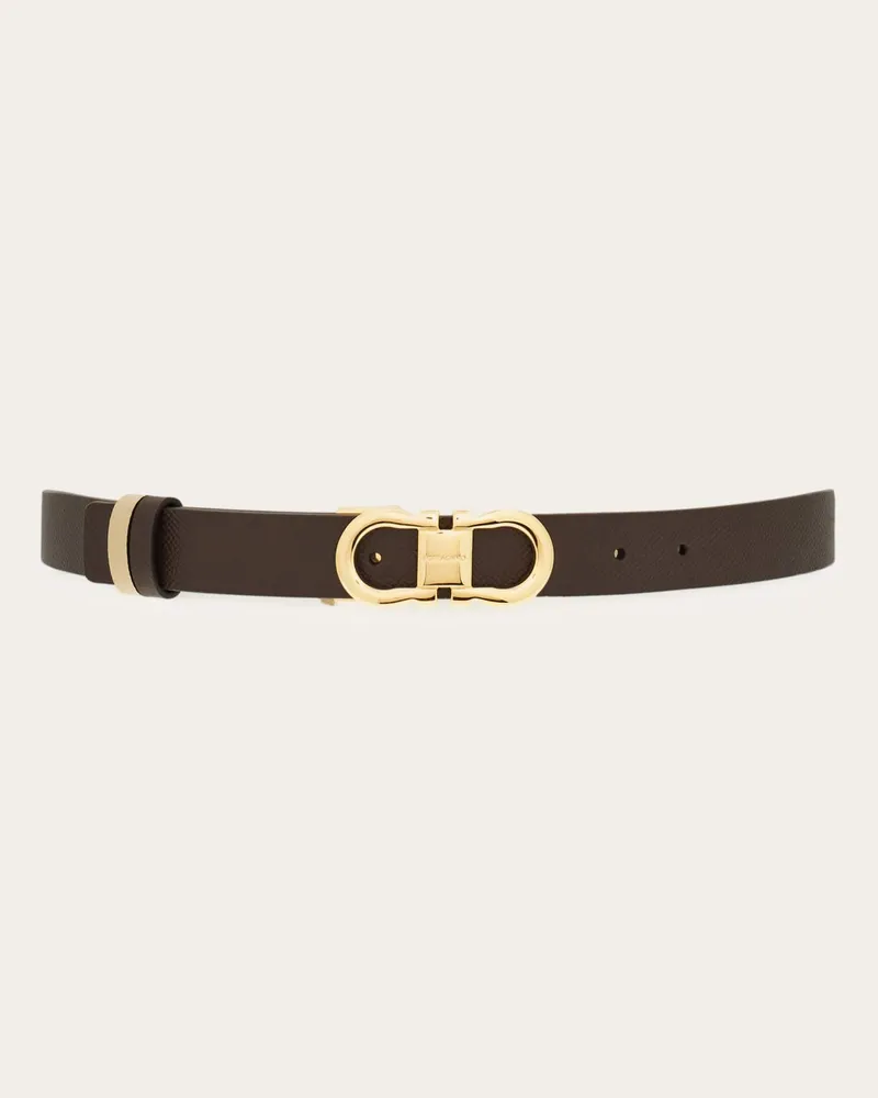 Ferragamo Donna Cintura reversibile e regolabile Gancini Marrone Marrone