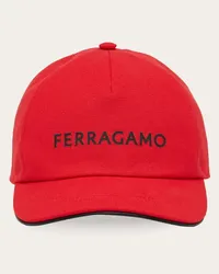 Ferragamo Uomo Cappellino con firma Rosso Rosso