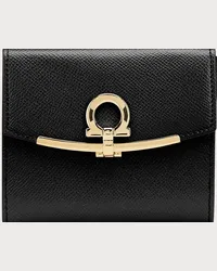 Ferragamo Donna Portafoglio compatto Gancini Nero Nero