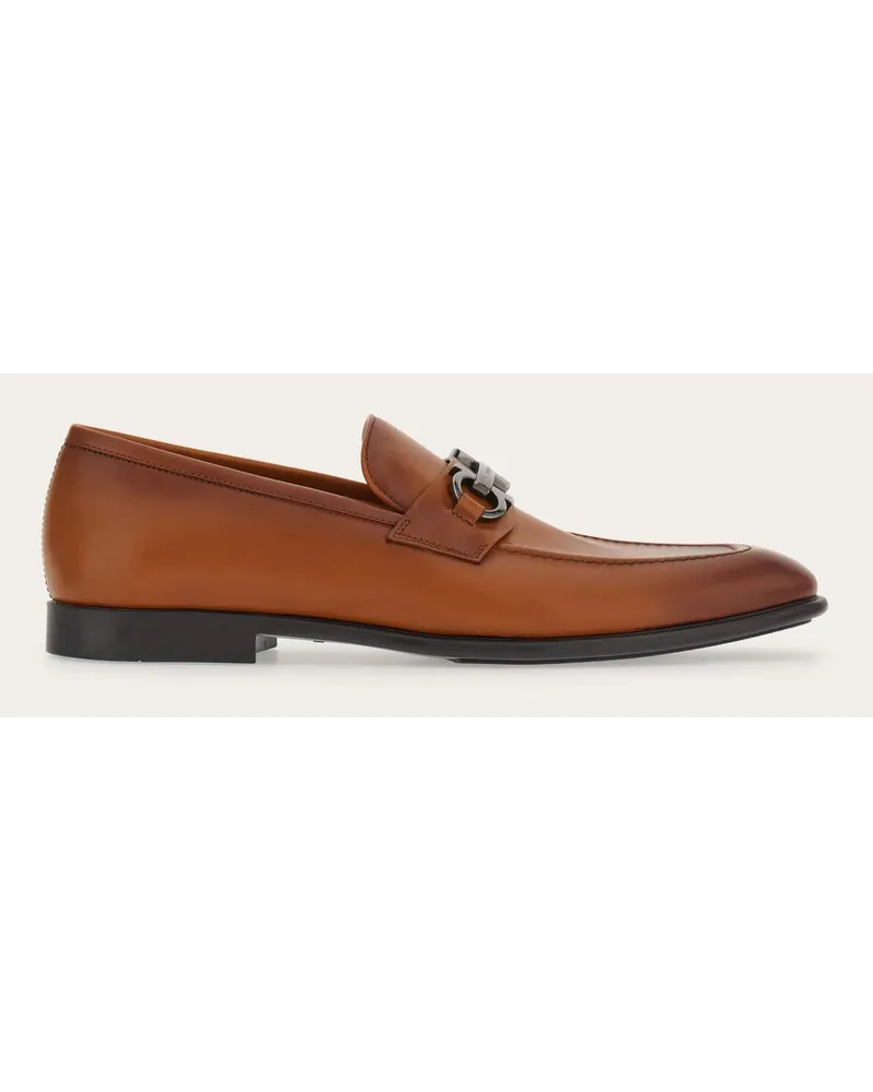 Ferragamo Uomo Mocassino ornamento Gancini Marrone Marrone