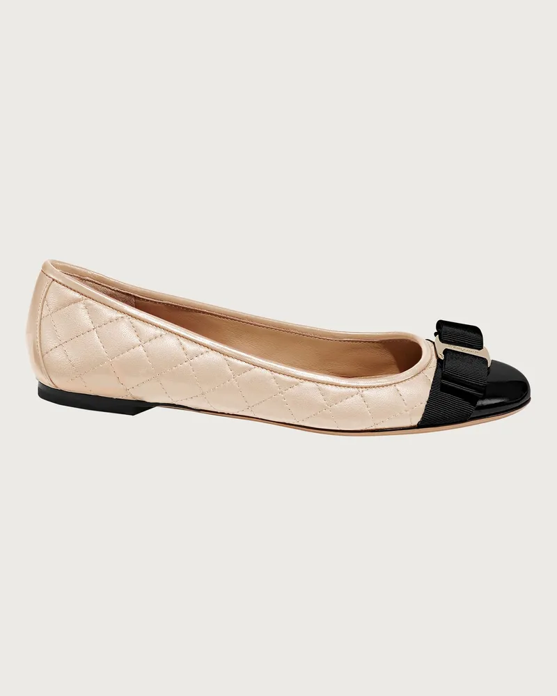 Ferragamo Donna Ballerina Varina trapuntata Beige Beige