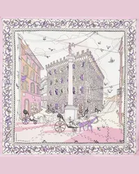 Ferragamo Donna Foulard in seta stampa Palazzo Spini Feroni Rosa Rosa