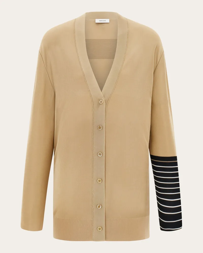 Ferragamo Donna Cardigan in viscosa Beige Beige
