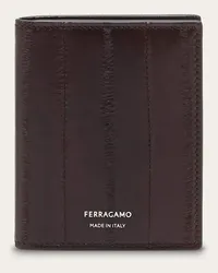 Ferragamo Uomo Porta carte di credito in anguilla Marrone Marrone