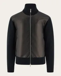 Ferragamo Uomo Blouson con inserto in pelle Nero Nero