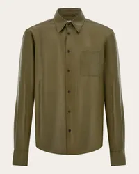 Ferragamo Uomo Camicia in nappa Verde Verde