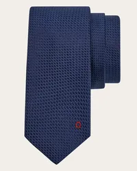 Ferragamo Uomo Cravatta jacquard Gancini Blu Blu