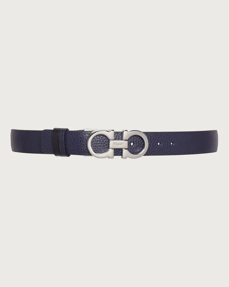 Ferragamo Donna Cintura reversibile e regolabile Gancini Blu Blu