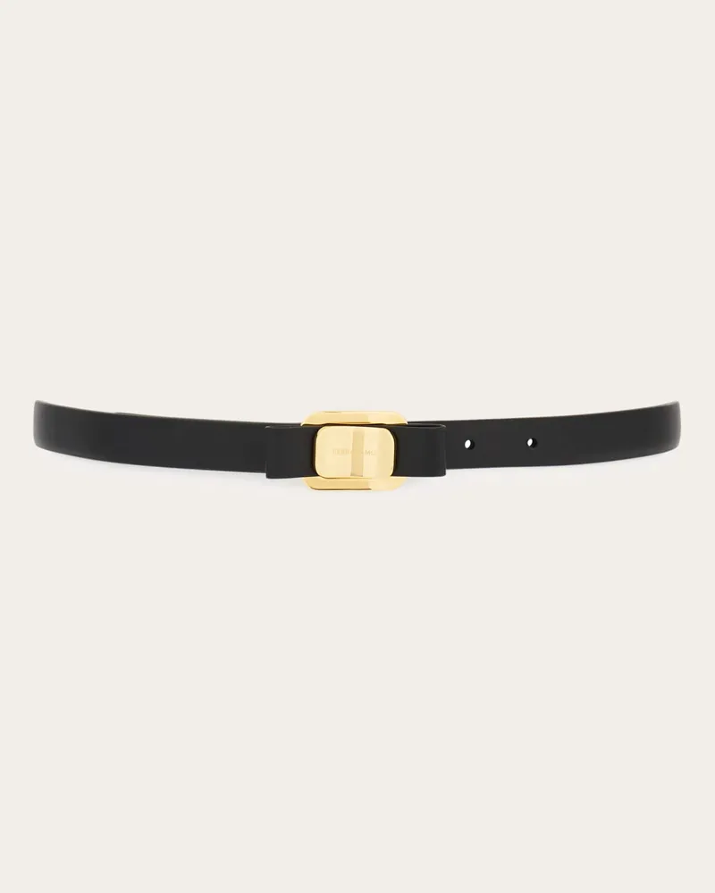 Ferragamo Donna Cintura fissa new Vara plate Nero Nero