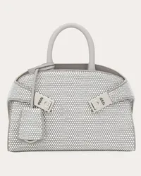 Ferragamo Donna Mini bag Hug con cristalli Bianco Bianco