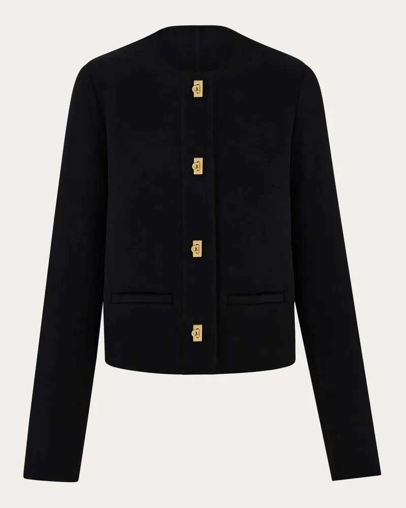 Ferragamo Donna Giacchino con Gancini Nero Nero