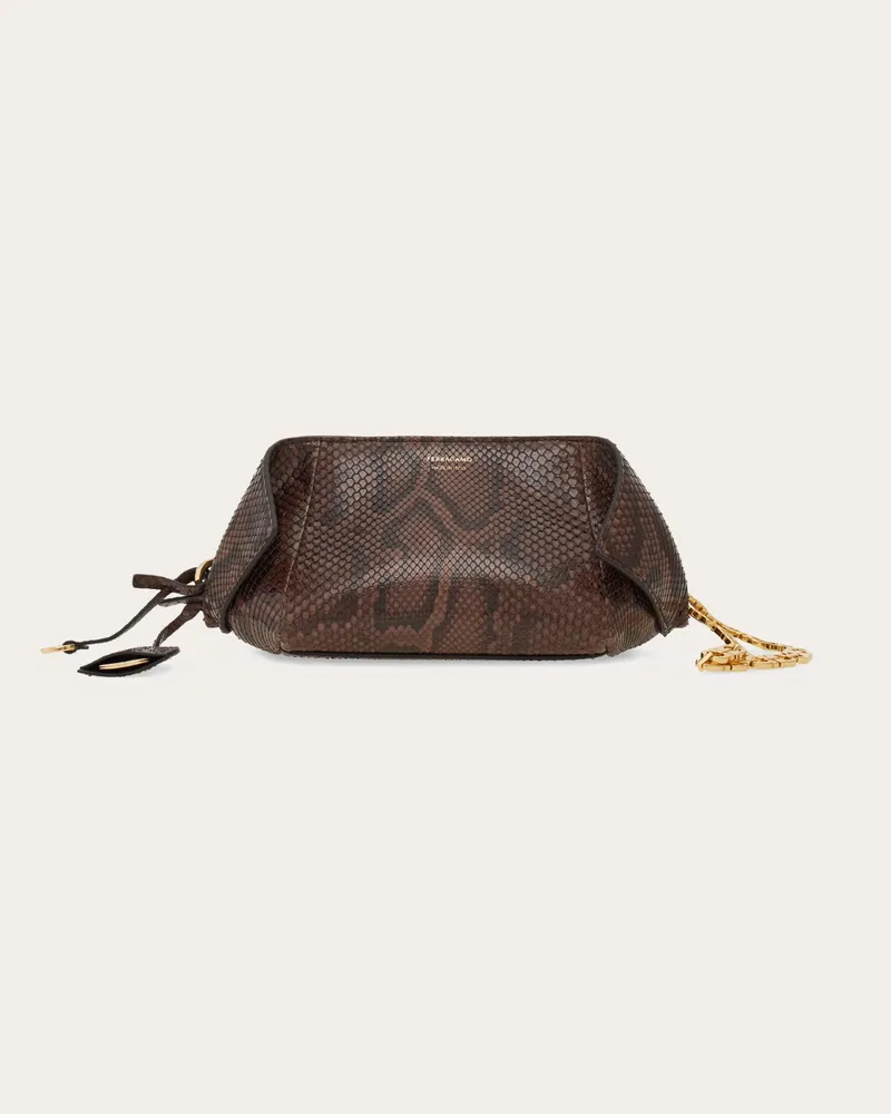 Ferragamo Donna Clutch Marrone Marrone
