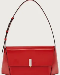 Ferragamo Donna Borsa a spalla geometrica (M) Rosso Rosso