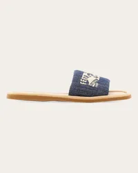 Ferragamo Donna Slide in denim con logo Blu Blu