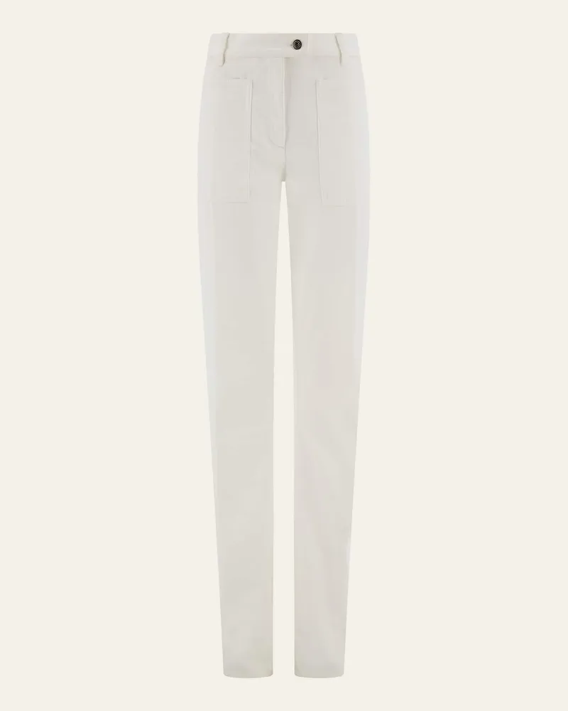 Ferragamo Donna Pantalone 5 tasche Bianco Bianco