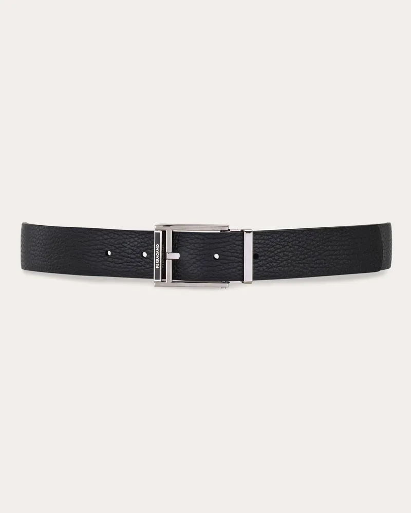Ferragamo Uomo Cintura reversibile e regolabile Nero Nero