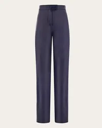 Ferragamo Donna Pantalone in nappa Blu Blu