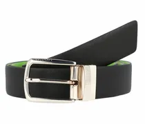 Cintura reversibile in pelle Paris nero individuale tagliabile regolabile