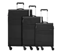 Travel Line 9004 Set di valigie a 4 ruote 3 pz. nero