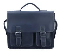 Cartella in pelle 39 cm blu