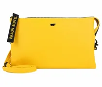 Borsa a tracolla Capri in pelle 21 cm giallo