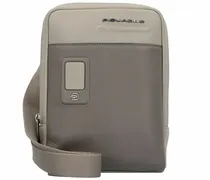 Akron Borsa a tracolla in pelle 17 cm grigio