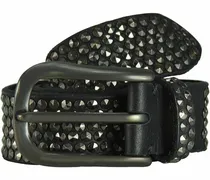 Cintura con borchie in pelle nero 80 cm