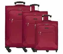 Travel Line 6400 Set di valigie a 2-4 rulli 3 pezzi. rosso