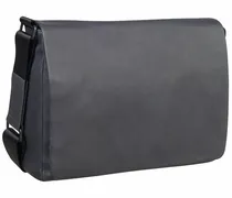 L'Aia Messenger in pelle 37 cm Scomparto per laptop grigio
