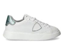 Sneakers Temple da Donna Bianche e Blu in Pelle Morbida