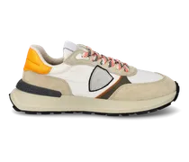 Sneakers Antibes da Uomo Bianche e Arancioni in Tessuto Tecnico