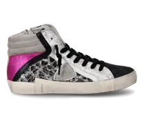 Sneaker high Paris donna - argento e rosa