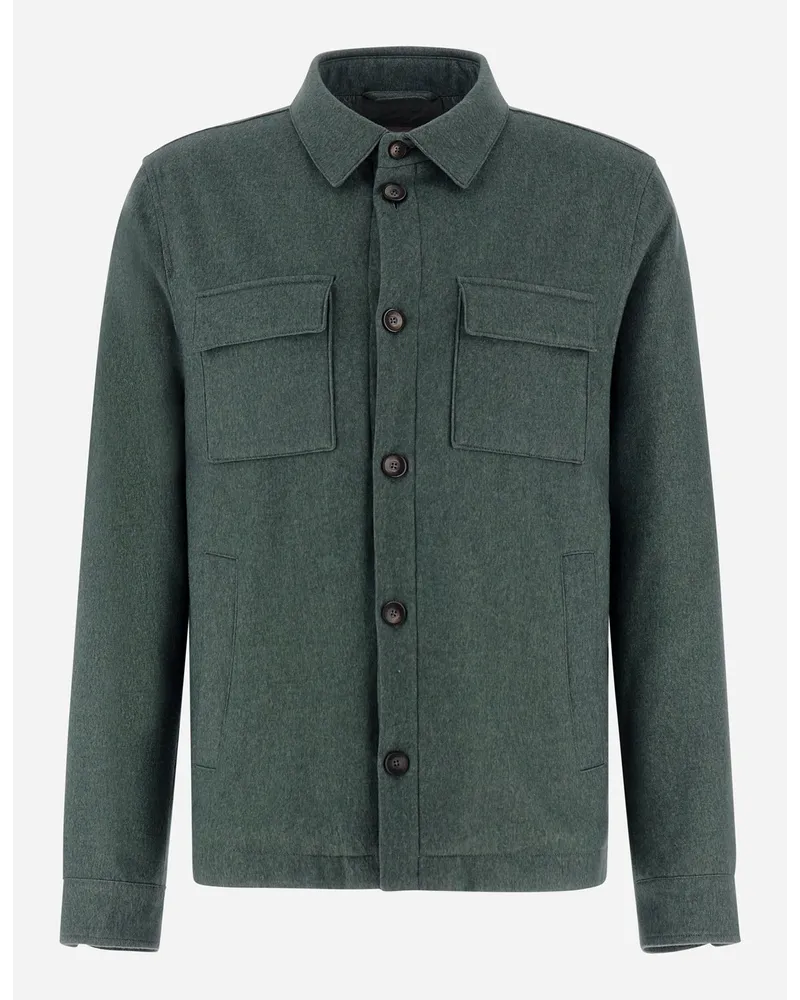 Herno Camicia Resort In Cashmere Seta Salvia