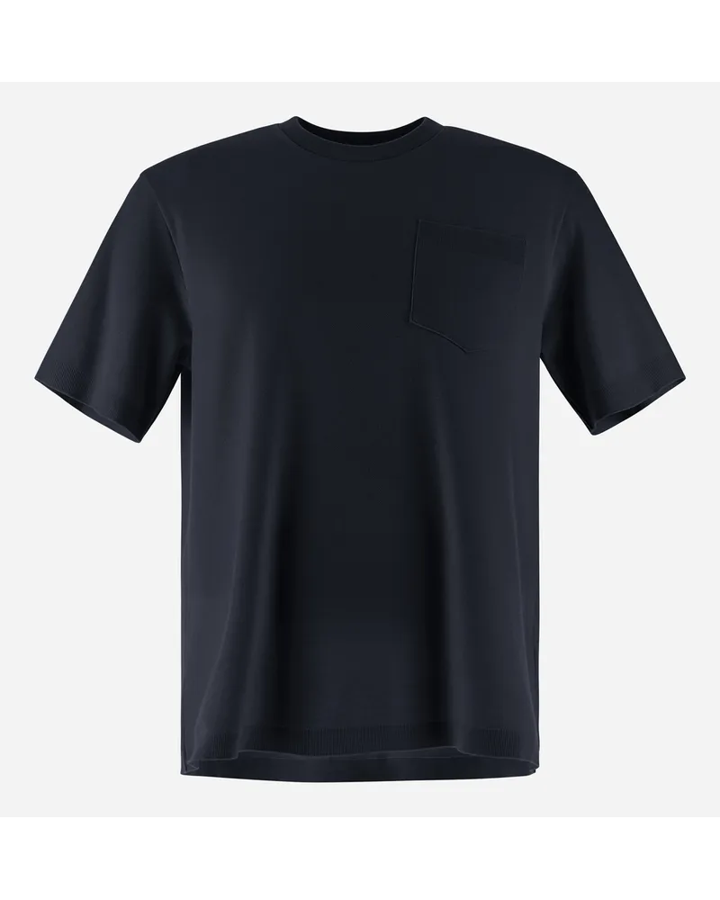 Herno T-shirt Resort In Warm Jersey Knit Effect Blu
