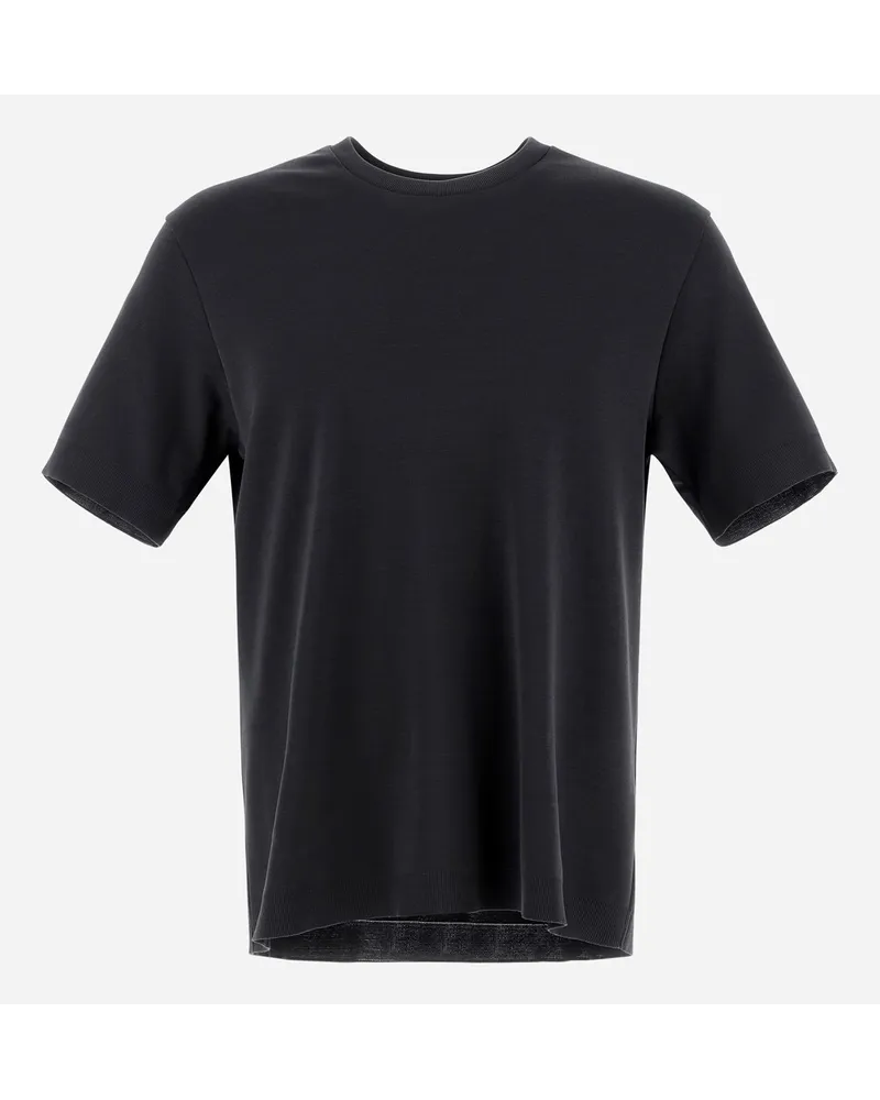Herno T-shirt In Jersey Knit Effect Grigio