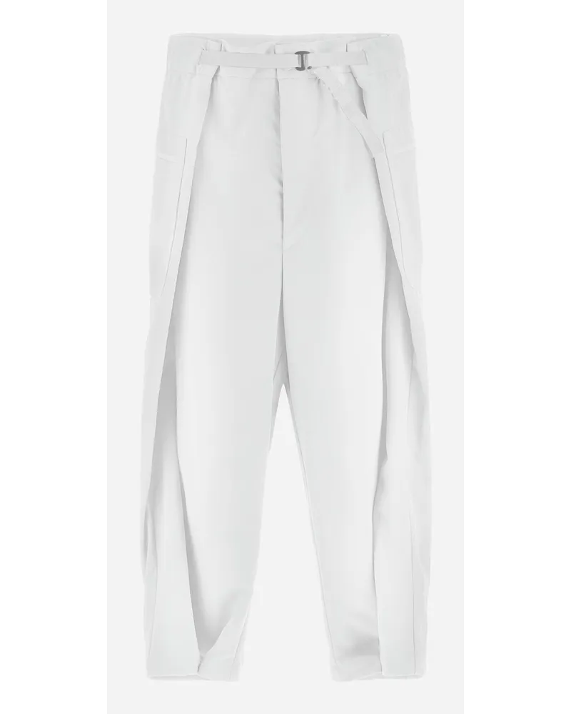 Herno Pantaloni Globe In Recycled Nylon Twill Bianco